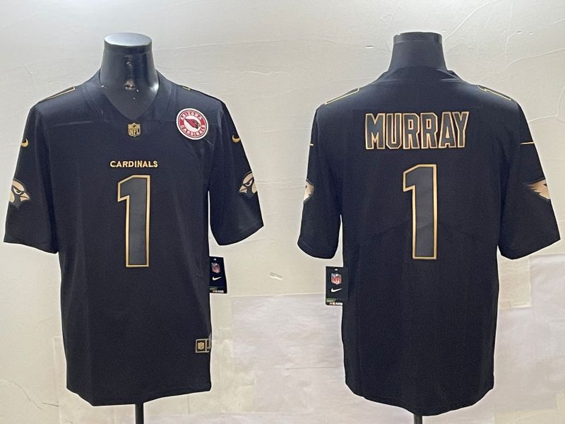 Men Arizona Cardinals #1 Murray Black Gold 2024 Nike Limited NFL Jersey style 01081->arizona cardinals->NFL Jersey